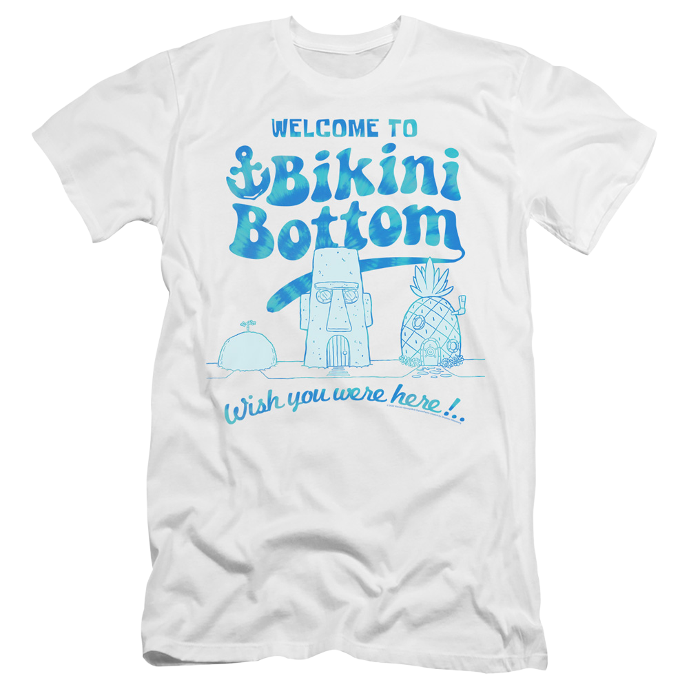 SpongeBob SquarePants Bikini Bottom Welcome - Men's Premium Slim Fit T-Shirt Men's Premium Slim Fit T-Shirt SpongeBob SquarePants
