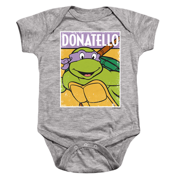 Athletic heather baby bodysuit with Teenage Mutant Ninja Turtles Tmnt Donnie graphic