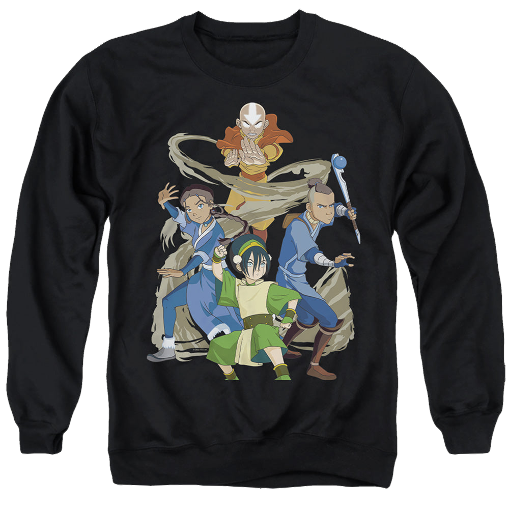 Avatar The Last Airbender Team Avatar Elements - Men's Crewneck Sweatshirt Men's Crewneck Sweatshirt Avatar The Last Airbender