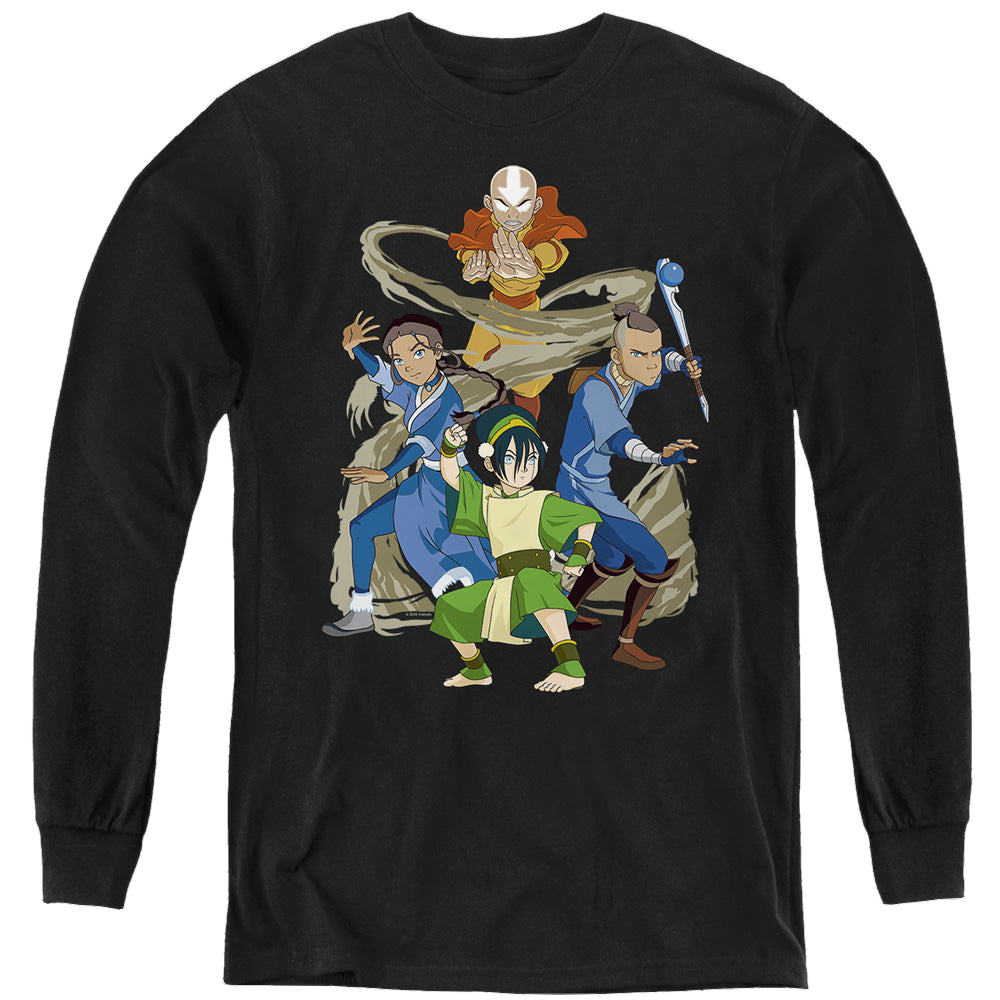 Avatar The Last Airbender Team Avatar Elements - Youth Long Sleeve T-Shirt Youth Long Sleeve T-Shirt Avatar The Last Airbender