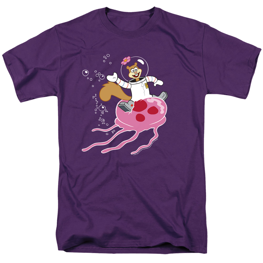 SpongeBob SquarePants Sandy Rides The Jellyfish - Men's Regular Fit T-Shirt Men's Regular Fit T-Shirt SpongeBob SquarePants