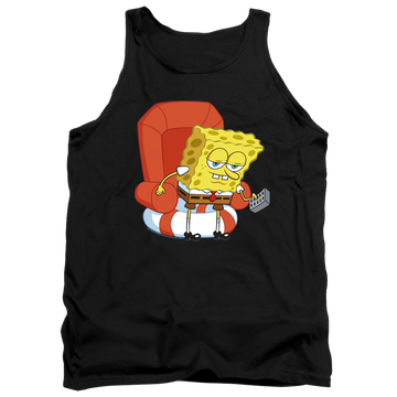 Black men's tank with SpongeBob SquarePants Head Out Meme graphic