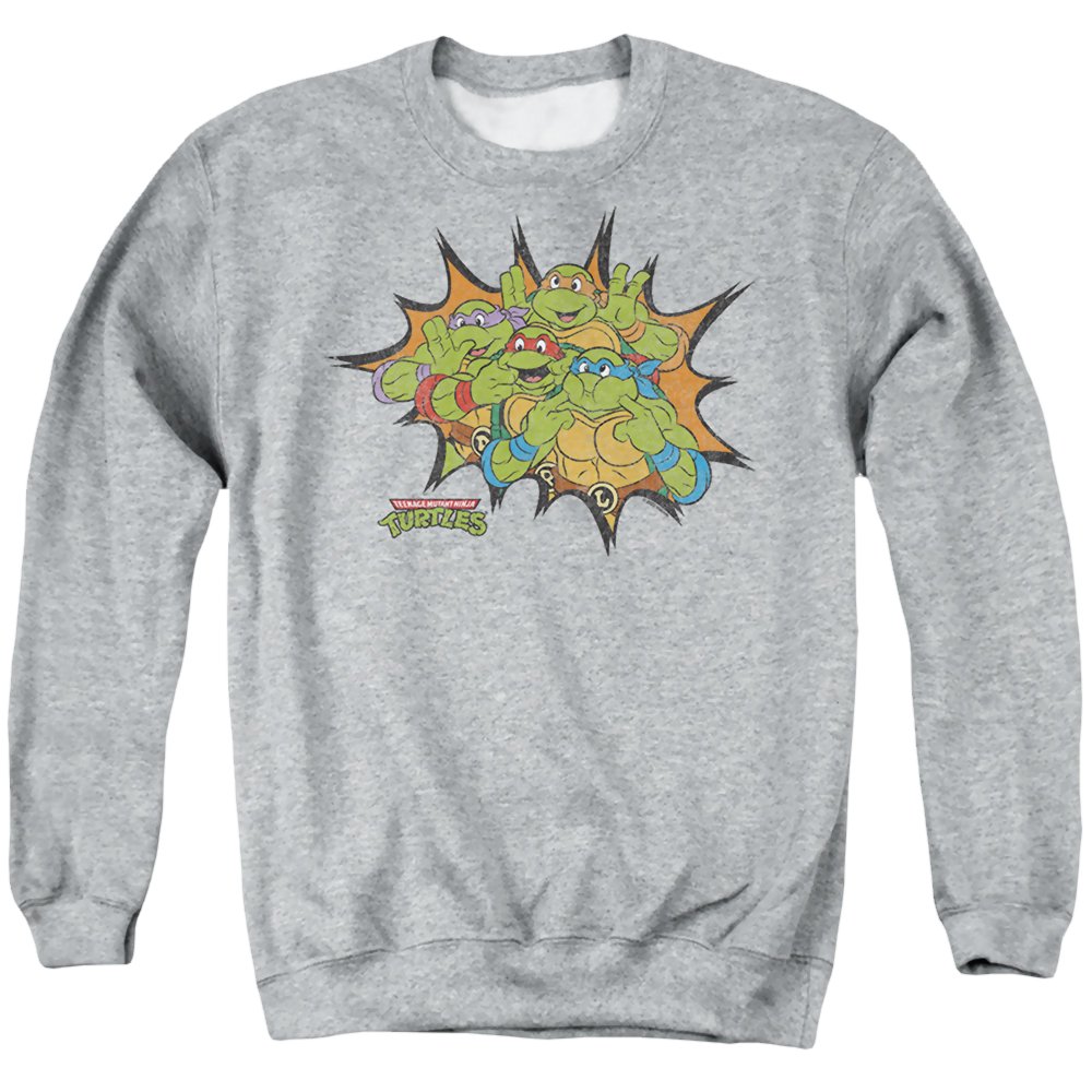 Teenage Mutant Ninja Turtles Funny Face Turtles - Men's Crewneck Sweatshirt Men's Crewneck Sweatshirt Teenage Mutant Ninja Turtles