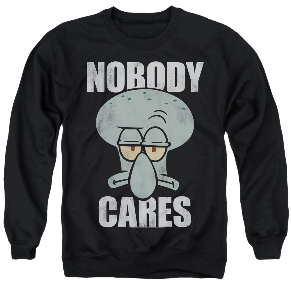 SpongeBob SquarePants Nobody Cares Meme - Men's Crewneck Sweatshirt Men's Crewneck Sweatshirt SpongeBob SquarePants