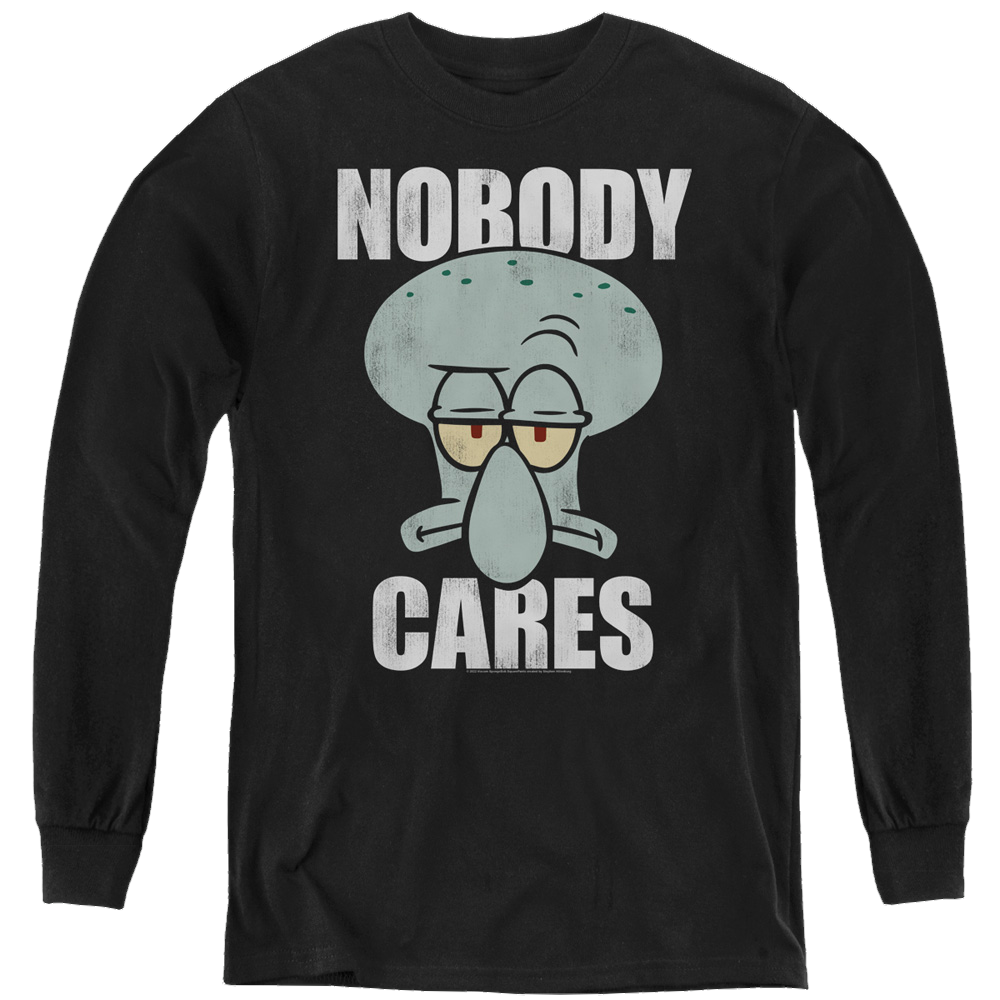 SpongeBob SquarePants Nobody Cares Meme - Youth Long Sleeve T-Shirt Youth Long Sleeve T-Shirt SpongeBob SquarePants