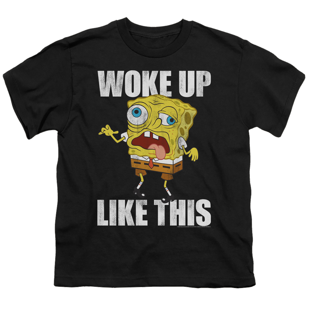 SpongeBob SquarePants Woke Up Like This Meme - Youth T-Shirt Youth T-Shirt (Ages 8-12) SpongeBob SquarePants
