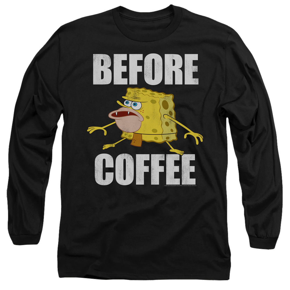 SpongeBob SquarePants Before Coffee Meme - Men's Long Sleeve T-Shirt Men's Long Sleeve T-Shirt SpongeBob SquarePants