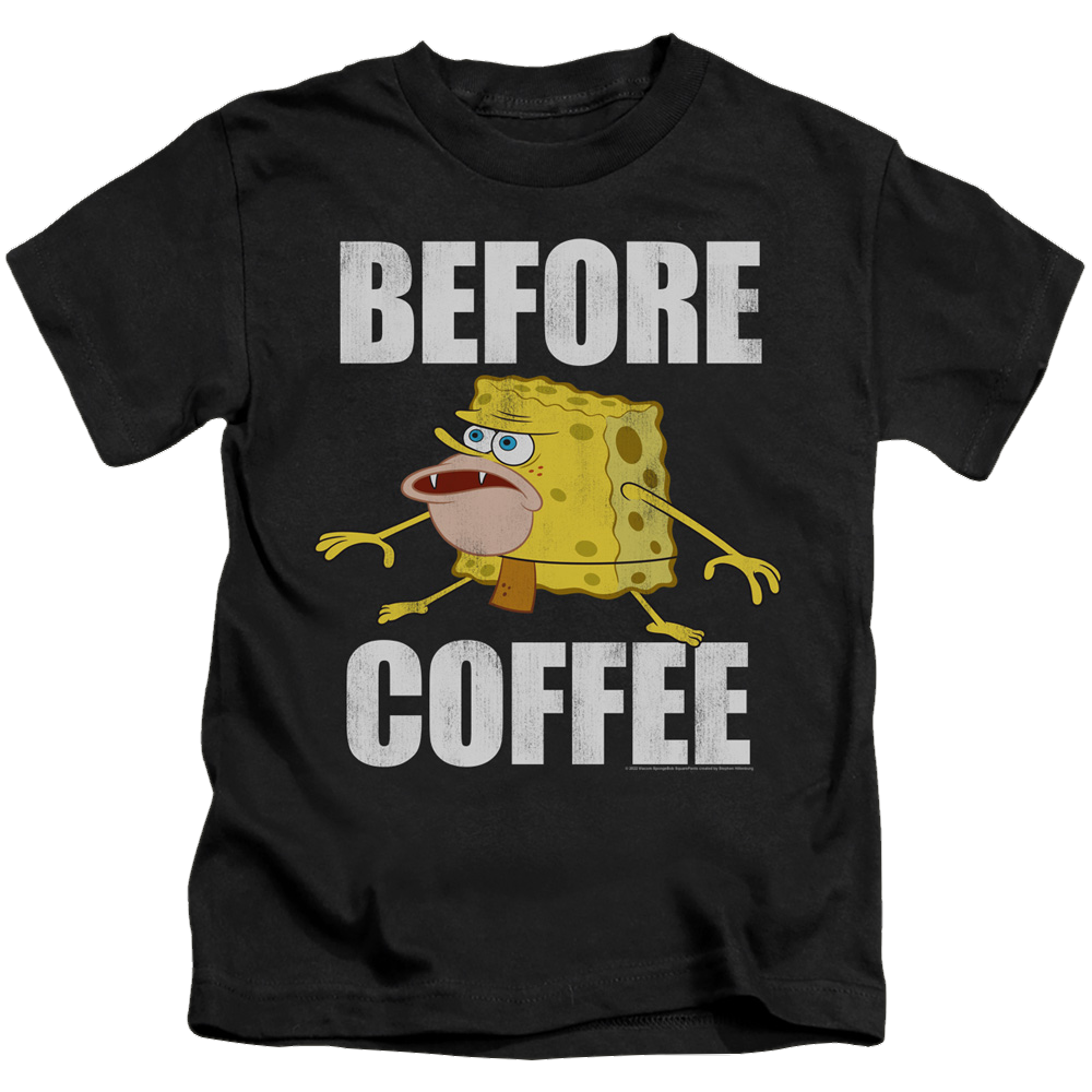 SpongeBob SquarePants Before Coffee Meme - Kid's T-Shirt Kid's T-Shirt (Ages 4-7) SpongeBob SquarePants