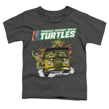 Charcoal toddler t-shirt with Teenage Mutant Ninja Turtles Tmnt Van graphic