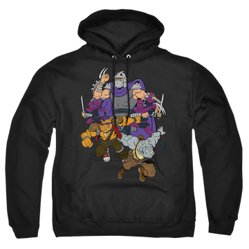 Black pullover hoodie with Teenage Mutant Ninja Turtles Shredder And Foot Clan graphic