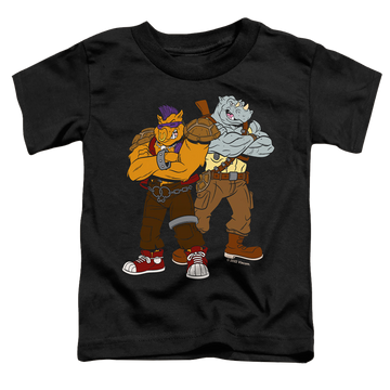 Black toddler t-shirt with Teenage Mutant Ninja Turtles Bebop And Rocksteady graphic