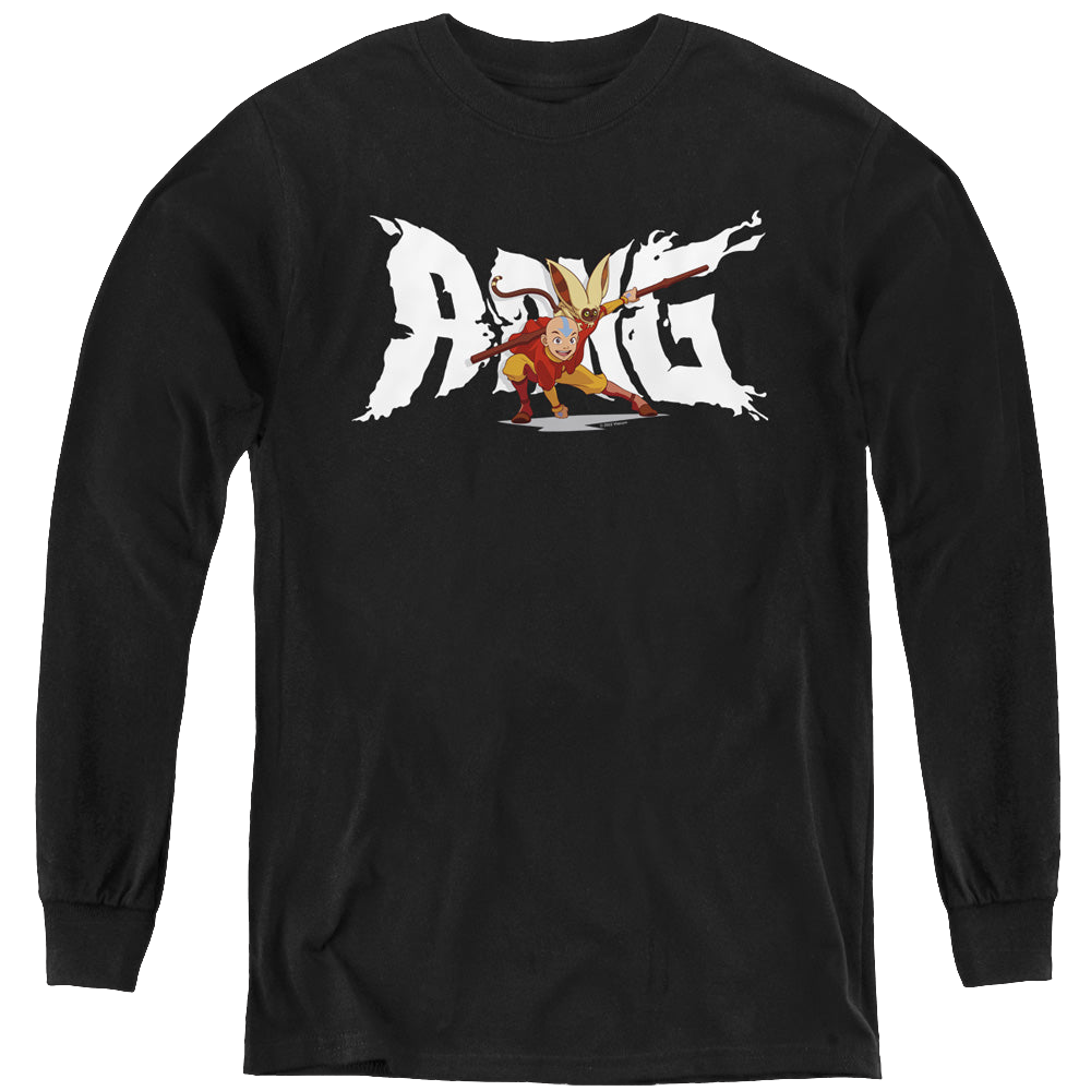 Avatar The Last Airbender Aang And Momo - Youth Long Sleeve T-Shirt Youth Long Sleeve T-Shirt Avatar The Last Airbender