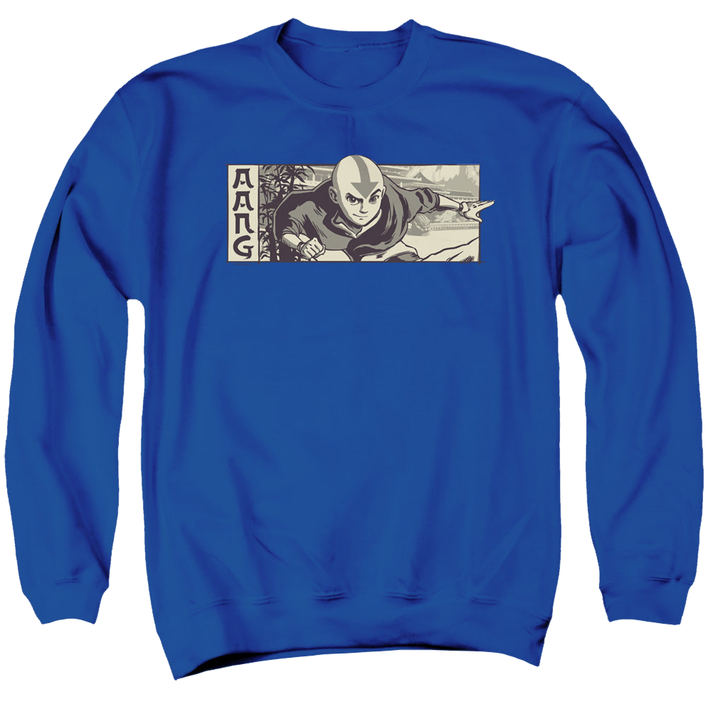 Avatar The Last Airbender Illustrated Aang - Men's Crewneck Sweatshirt Men's Crewneck Sweatshirt Avatar The Last Airbender