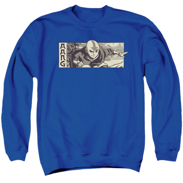 Avatar The Last Airbender Illustrated Aang - Men's Crewneck Sweatshirt Men's Crewneck Sweatshirt Avatar The Last Airbender