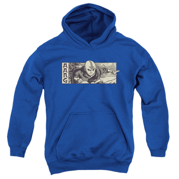 Royal youth hoodie for ages 8 to 12 with Avatar The Last Airbender Illustrated Aang graphic