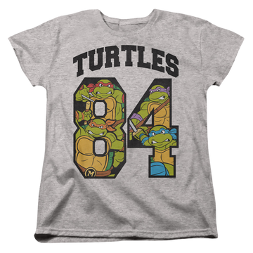 Athletic heather women's t-shirt with Teenage Mutant Ninja Turtles Turtles 84 graphic