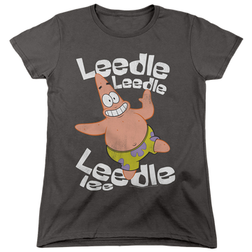 Charcoal women's t-shirt with SpongeBob SquarePants Singing Patrick graphic