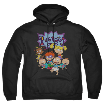 Black pullover hoodie with Rugrats Group graphic