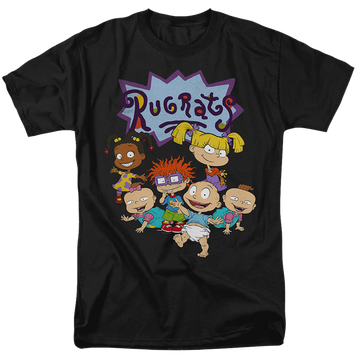 Black men's regular fit t-shirt with Rugrats Group graphic