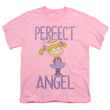 Pink youth t-shirt for ages 8 to 12 with Rugrats Angelica Perfect Angel graphic