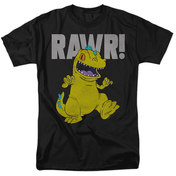 Black men's regular fit t-shirt with Rugrats Reptar graphic
