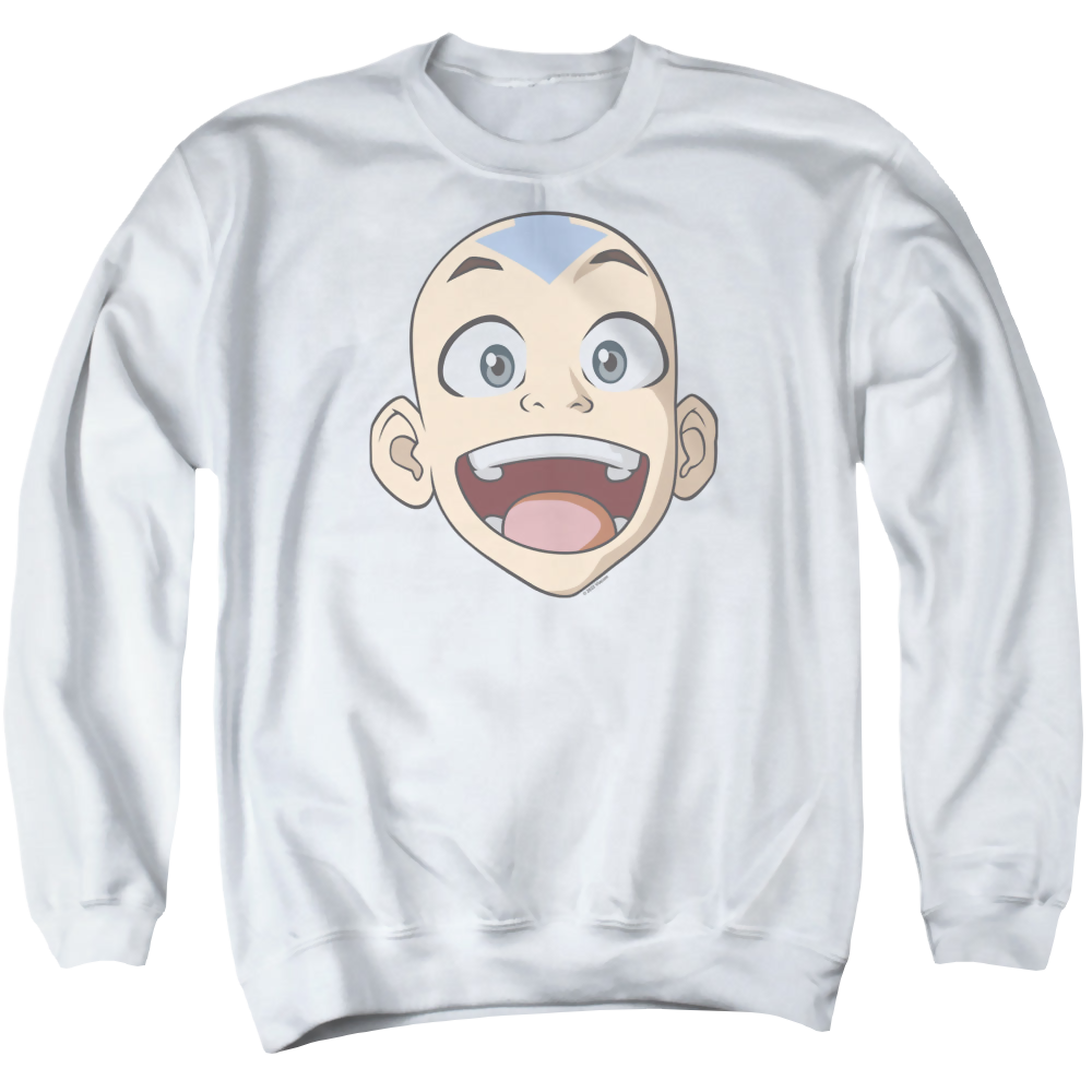 Avatar The Last Airbender Big Aang Face - Men's Crewneck Sweatshirt Men's Crewneck Sweatshirt Avatar The Last Airbender