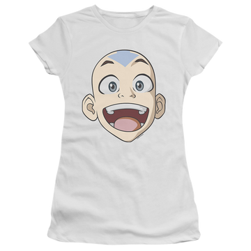 Avatar The Last Airbender Big Aang Face - Juniors T-Shirt Juniors T-Shirt Avatar The Last Airbender