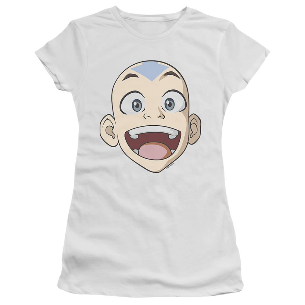 Avatar The Last Airbender Big Aang Face - Juniors T-Shirt Juniors T-Shirt Avatar The Last Airbender