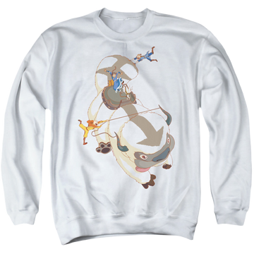 Avatar The Last Airbender Hang On Appa - Men's Crewneck Sweatshirt Men's Crewneck Sweatshirt Avatar The Last Airbender