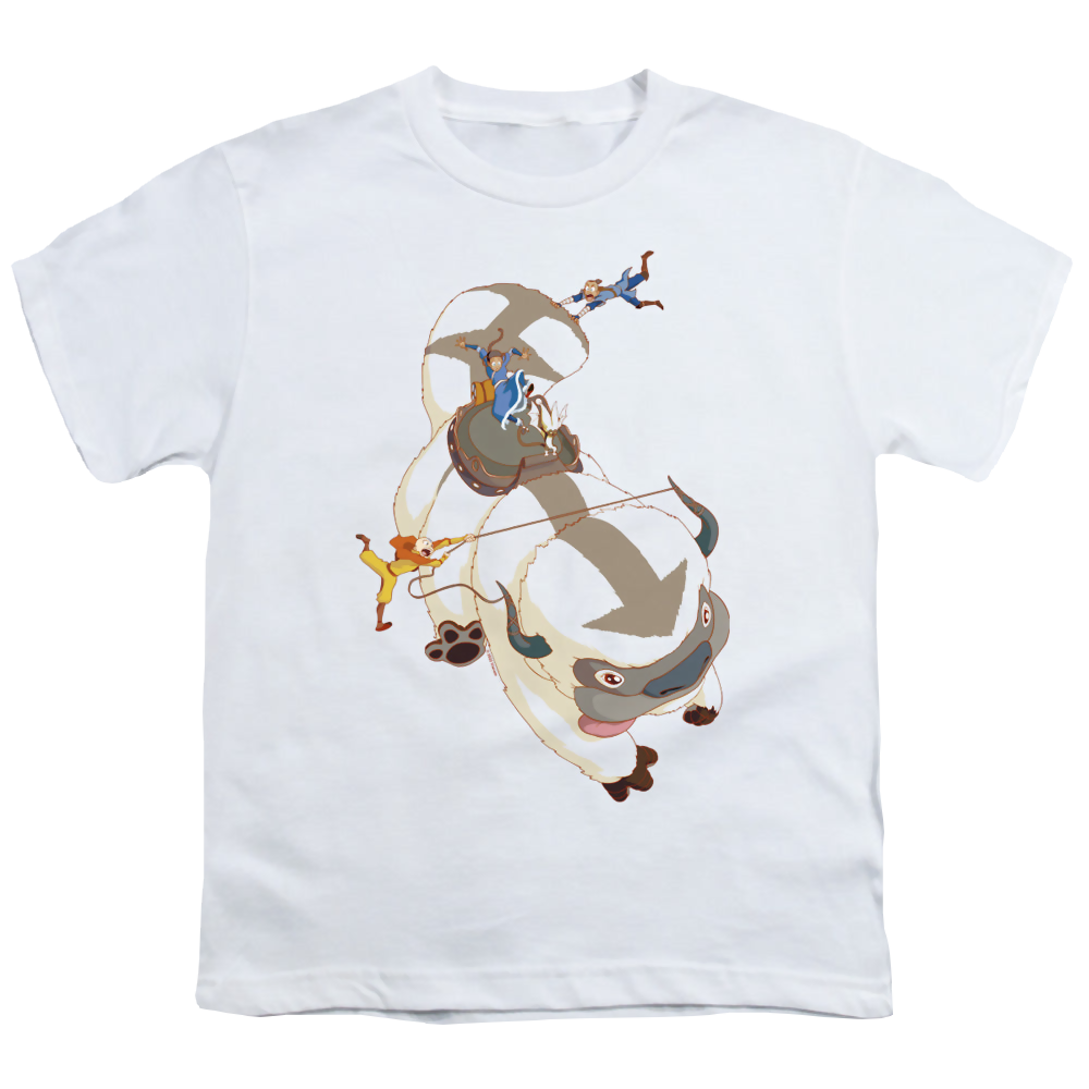 Avatar The Last Airbender Hang On Appa - Youth T-Shirt Youth T-Shirt (Ages 8-12) Avatar The Last Airbender