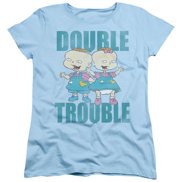 Light blue women's t-shirt with Rugrats Double Trouble graphic