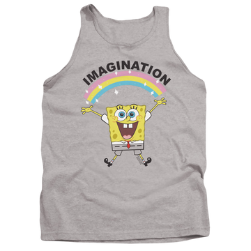 Athletic heather men's tank with SpongeBob SquarePants Simple Imagination graphic