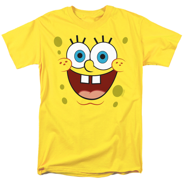 Yellow men's regular fit t-shirt with SpongeBob SquarePants Spongebob Goofy Smile graphic