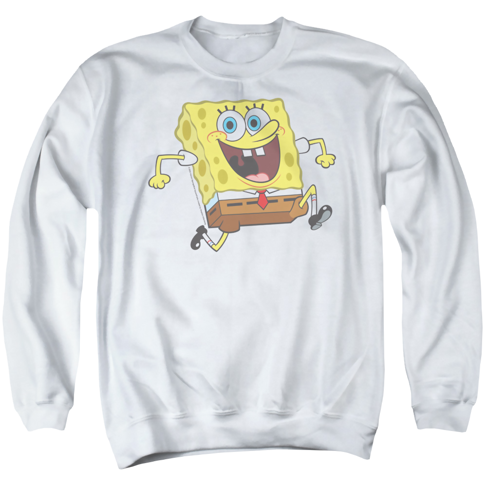 SpongeBob SquarePants Happy Running Spongebob - Men's Crewneck Sweatshirt Men's Crewneck Sweatshirt SpongeBob SquarePants