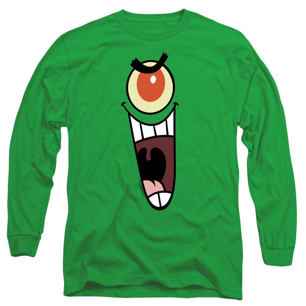 SpongeBob SquarePants Plankton Sinister Face - Men's Long Sleeve T-Shirt Men's Long Sleeve T-Shirt SpongeBob SquarePants