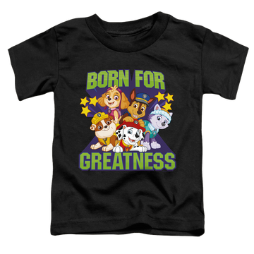 Black toddler t-shirt with Paw Patrol Born For Greatness graphic