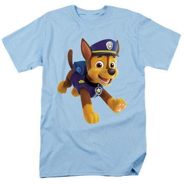 Light blue men's regular fit t-shirt with Paw Patrol Chase graphic