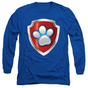Royal men's long sleeve t-shirt with Paw Patrol Badge graphic
