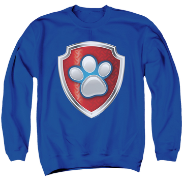 Royal men's crewneck sweatshirt with Paw Patrol Badge graphic