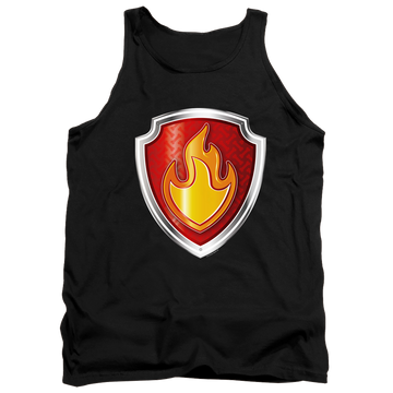 Black men's tank with Paw Patrol Marshall Badge graphic