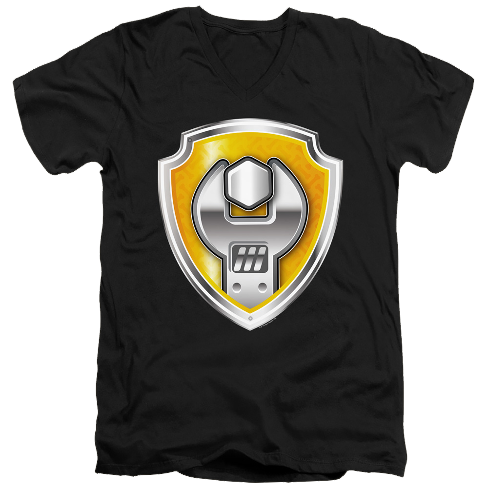 Paw Patrol Rubble Badge - Men's V-Neck T-Shirt Men's V-Neck T-Shirt Paw Patrol