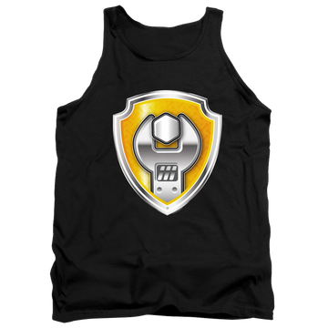 Black men's tank with Paw Patrol Rubble Badge graphic