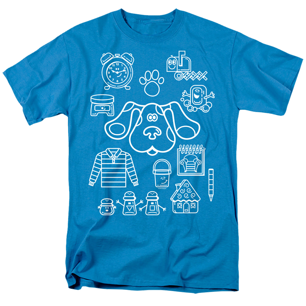 Blue's Clues Blue'S Clues Icon Collage - Men's Regular Fit T-Shirt Men's Regular Fit T-Shirt Blue's Clues