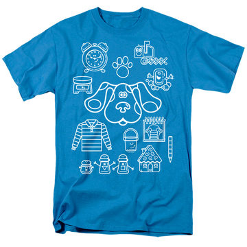 Turquoise men's regular fit t-shirt with Blue's Clues Icon Collage graphic