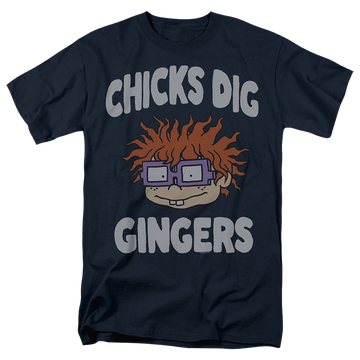 Navy men's regular fit t-shirt with Rugrats Chicks Dig Gingers graphic
