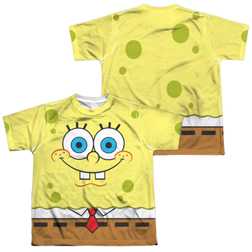 SpongeBob SquarePants Smiling Face youth all-over print t-shirt for ages 8 to 12