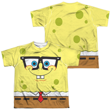 SpongeBob SquarePants Nerd Face youth all-over print t-shirt for ages 8 to 12