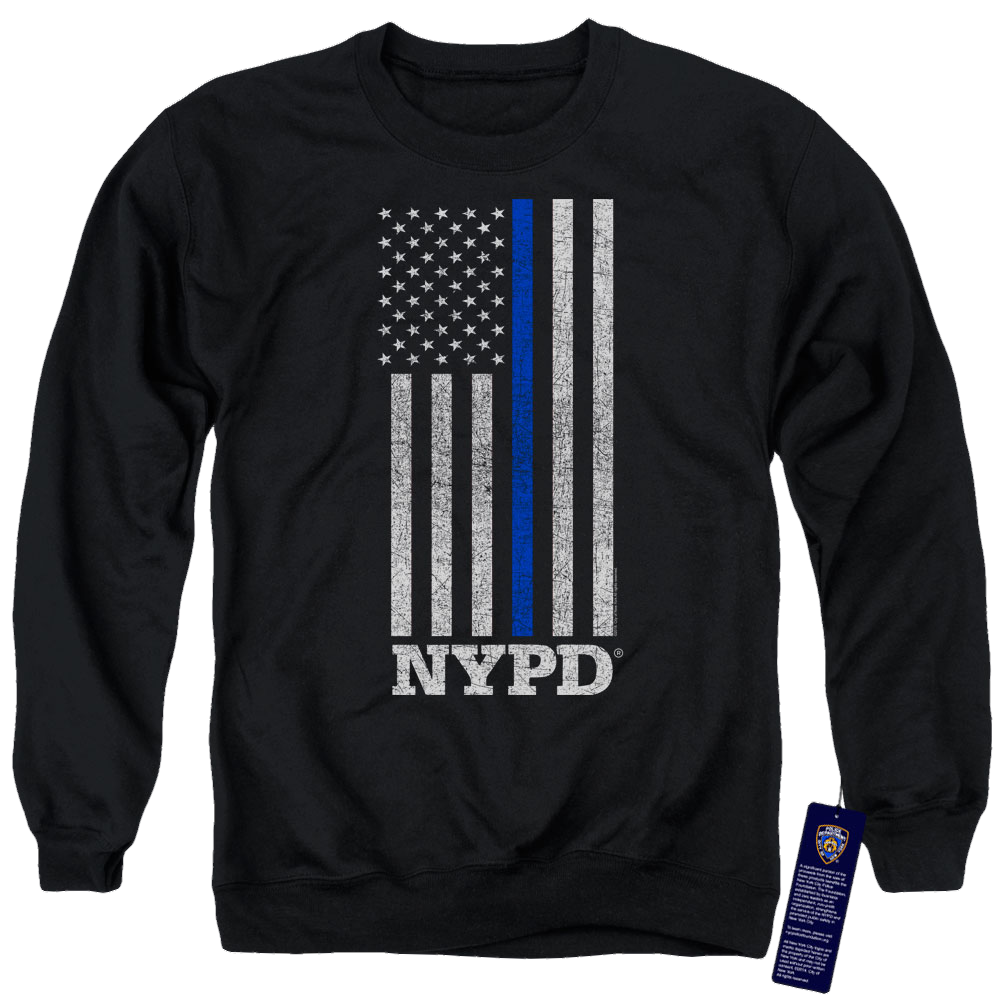 New York City Thin Blue Line Men's Crewneck Sweatshirt Men's Crewneck Sweatshirt New York City