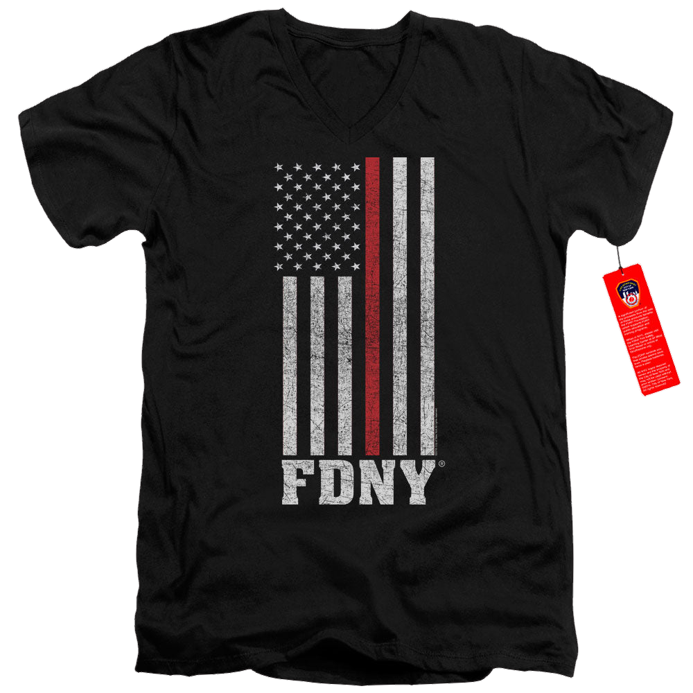 NYC Thin Red Line - Men's V-Neck T-Shirt Men's V-Neck T-Shirt New York City