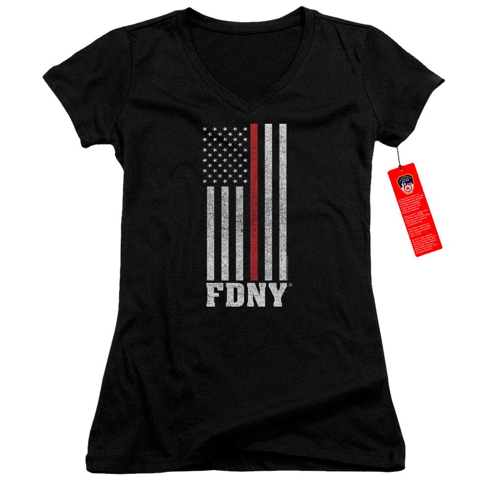NYC Thin Red Line - Juniors V-Neck T-Shirt Juniors V-Neck T-Shirt New York City
